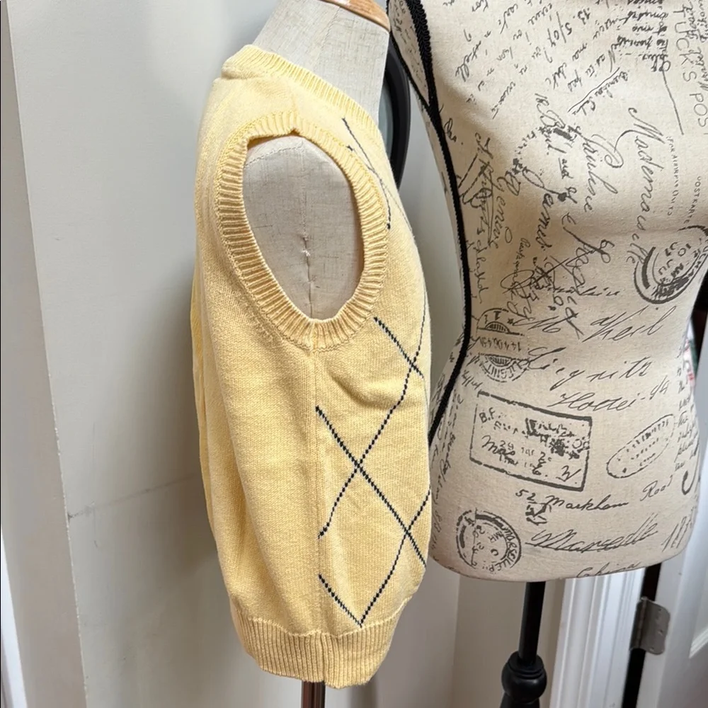 Gymboree Boys Yellow Argyle Sweater Vest 100% Cotton